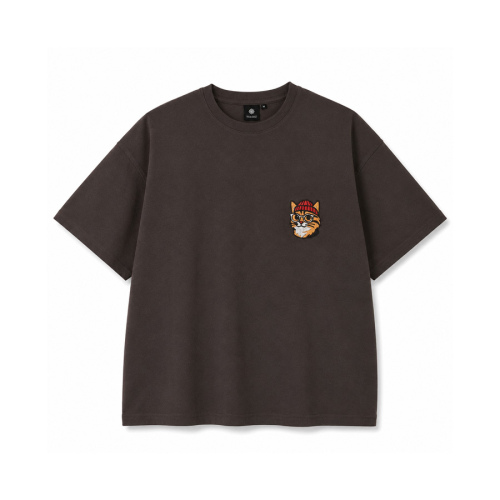 Persian Cat Embroidered T-Shirt – Brown