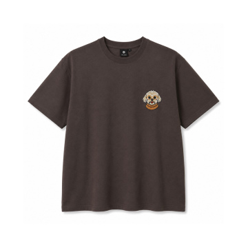 Shih Tzu Embroidered T-Shirt – Brown