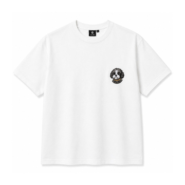 Puppy Embroidered T-Shirt – White