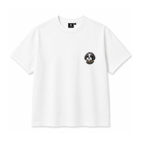 Puppy Embroidered T-Shirt – White