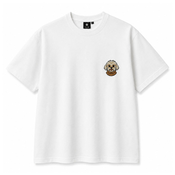 Shih Tzu Embroidered T-Shirt – White