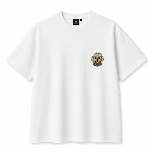 Shih Tzu Embroidered T-Shirt – White